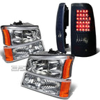 Chrome Headlight & Black Smoked LED Tail Light Kit for Silverado (2003–2007)