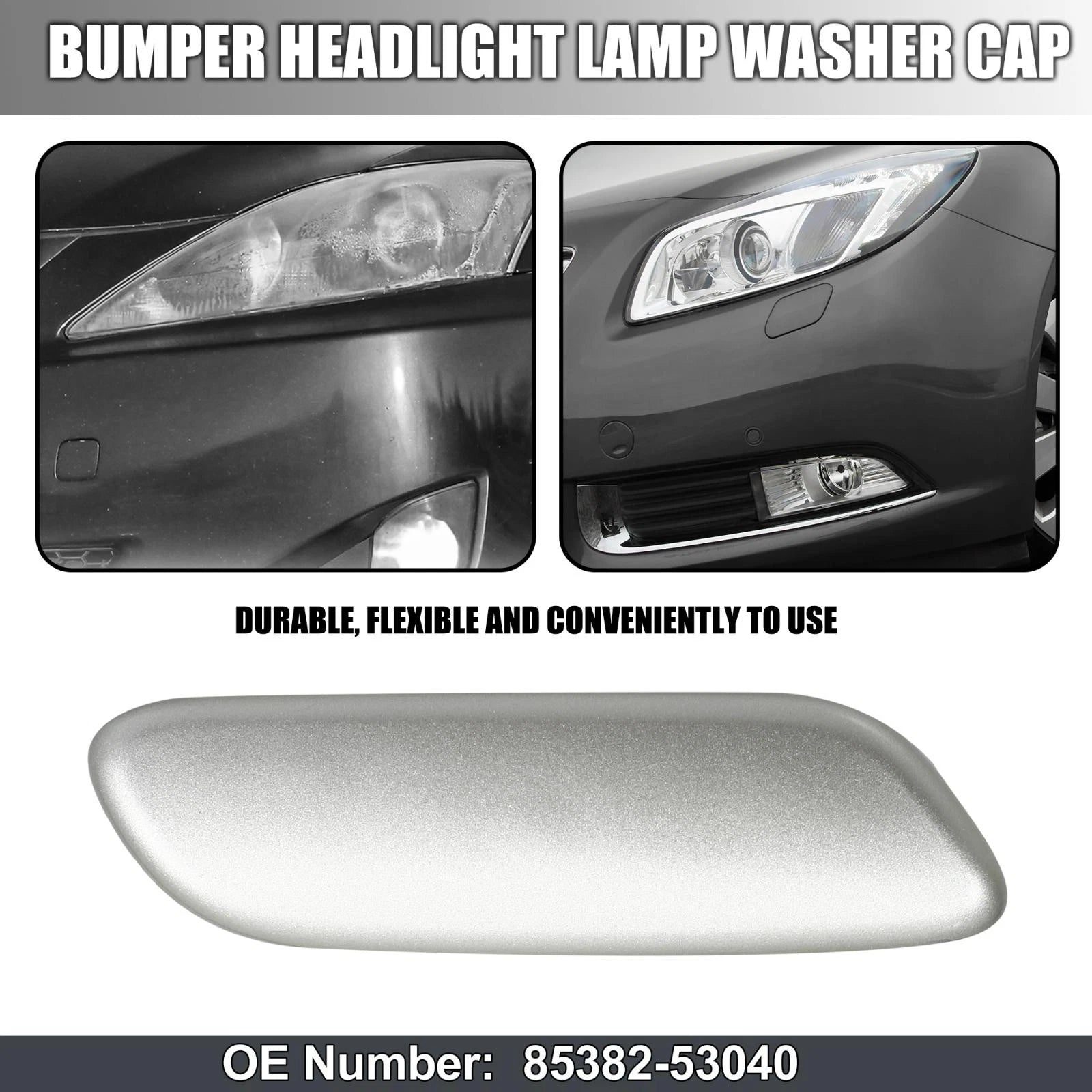 Right Headlight Nozzle Cover for Lexus IS250 IS300 (2006–2008) 85381-53080 Silver Tone