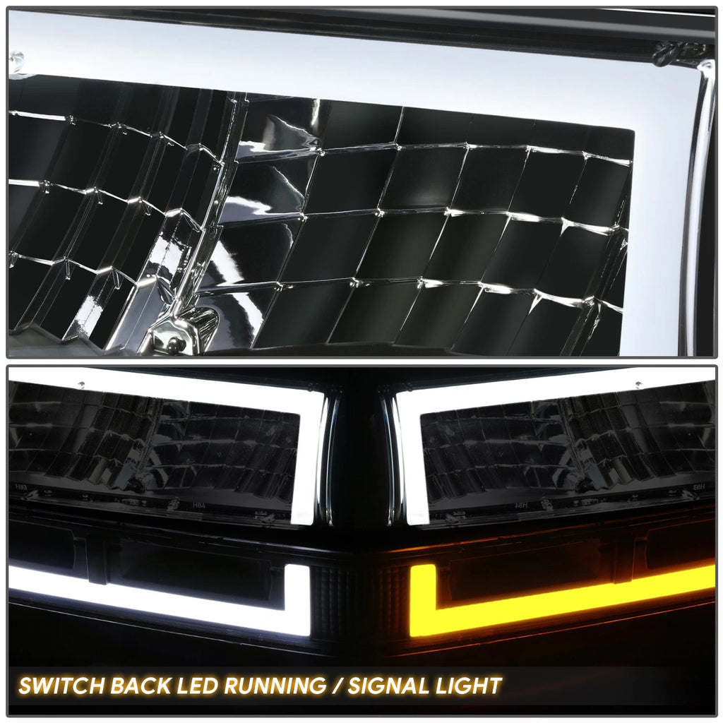 L-Shape LED DRL Switchback Headlights for Chevy Blazer/S10 (1998–2004)