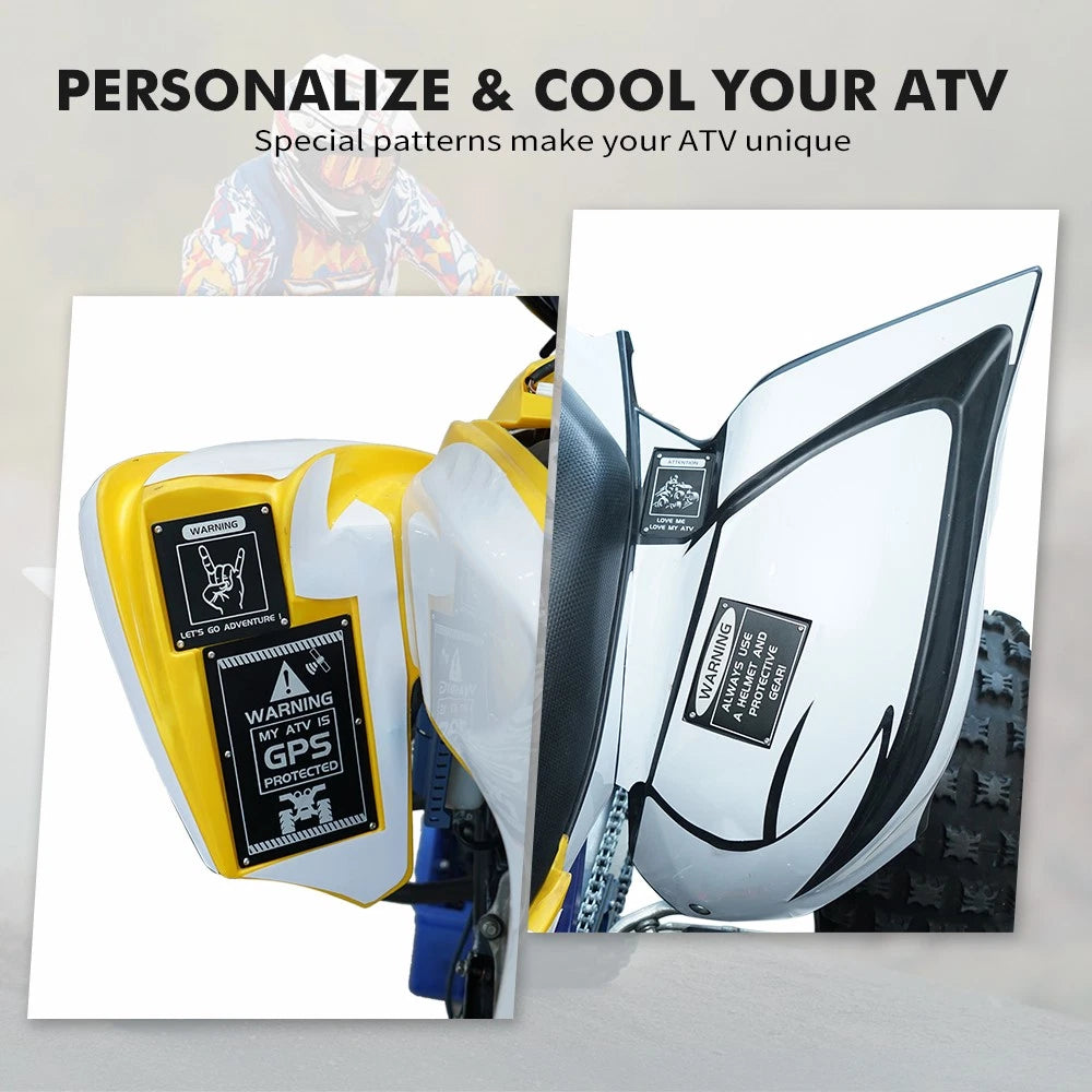 Fender Warning Tag Plates for Yamaha YFZ 450 R (2014–2025)