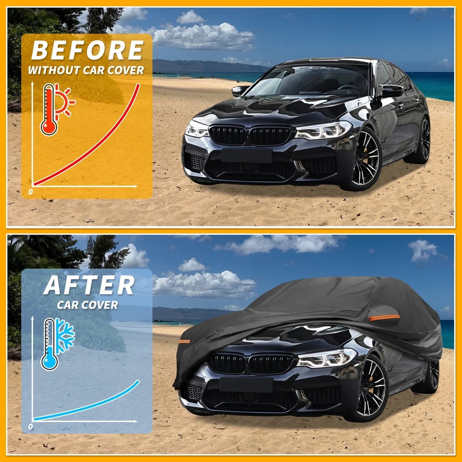 210D-PU Waterproof All Weather Car Cover for BMW 2 Series Sedan