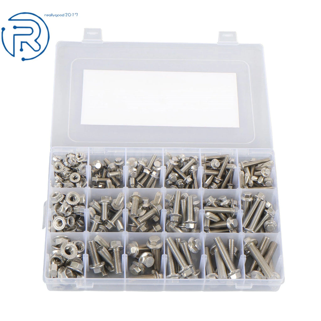 Stainless Steel Flanged Bolts and Nuts Kit for Faucet (245 Pack)