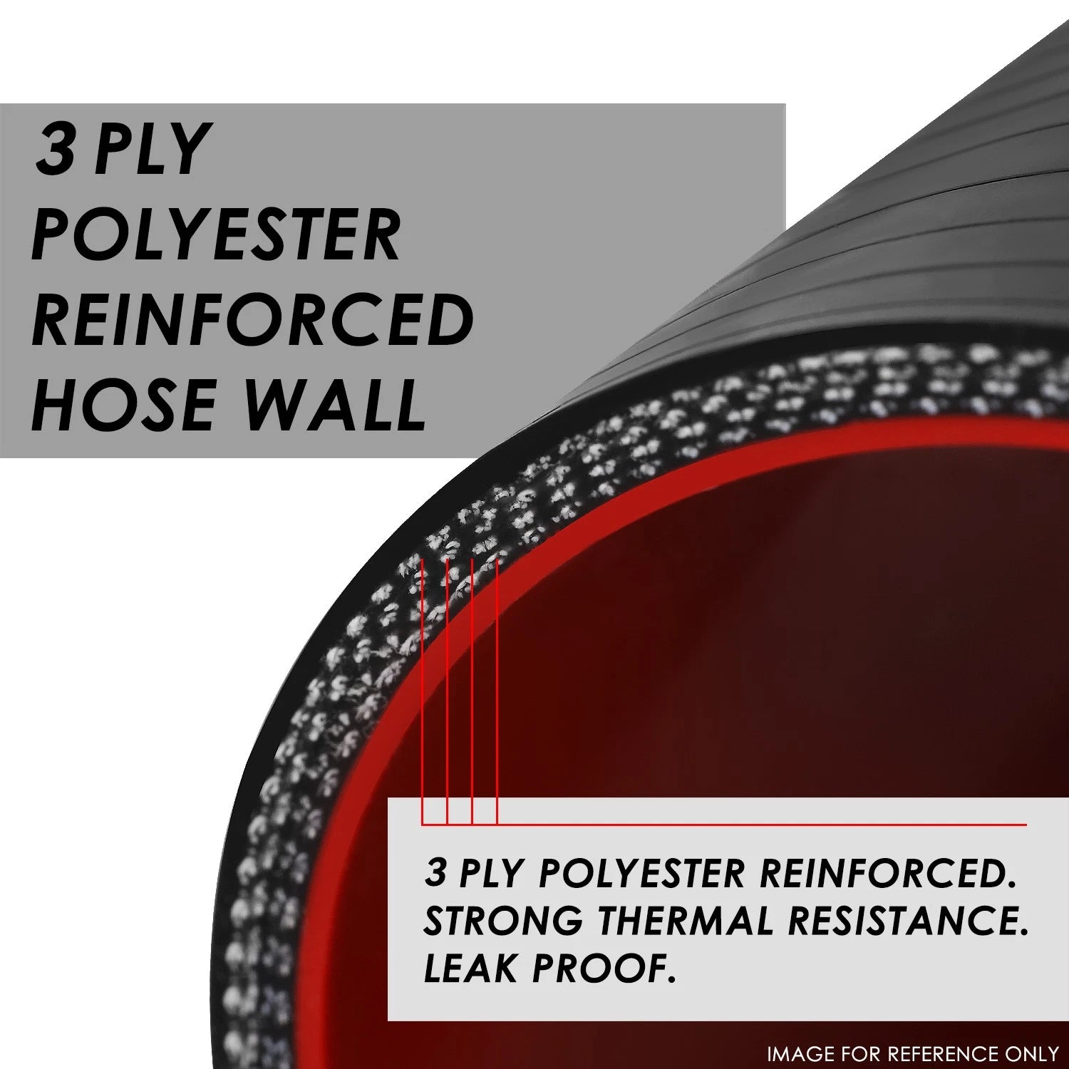 3X 12" 3-Ply Turbo Intercooler Piping Silicone Coupler Hose Black/Red