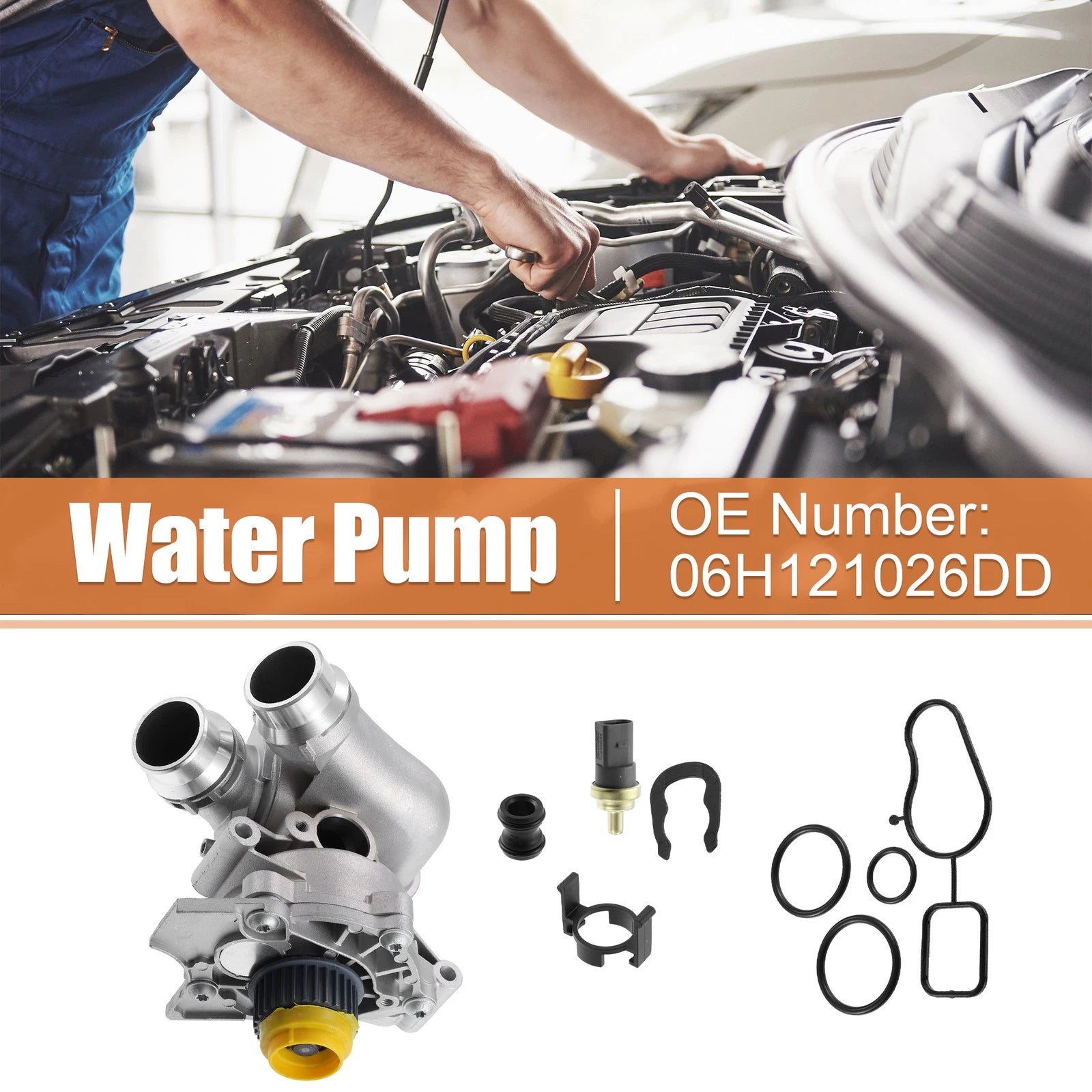Set of 1 Electric Engine Water Pump for Audi A3 (2013–2016) 06H121026DD