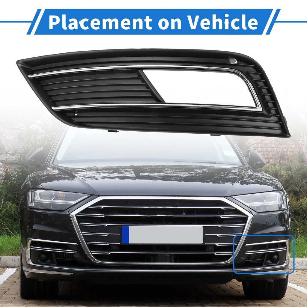 1pc Front Left Fog Light Grill for Audi A4 S4 (2013–2015) No. 8KD807681B ABS
