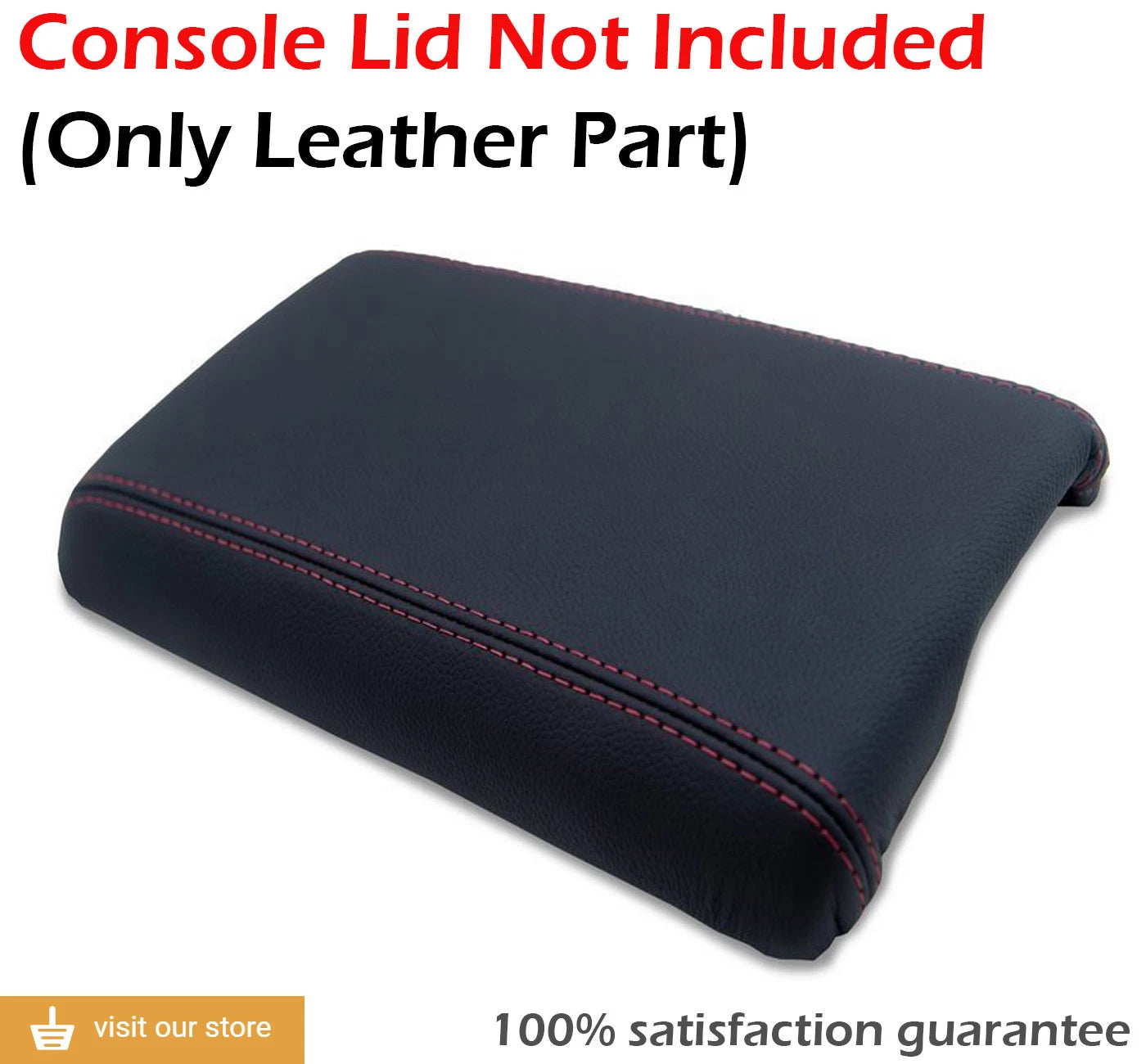 Leather Center Console Armrest Cover for Nissan 300ZX (1990–1996) Red Stitch