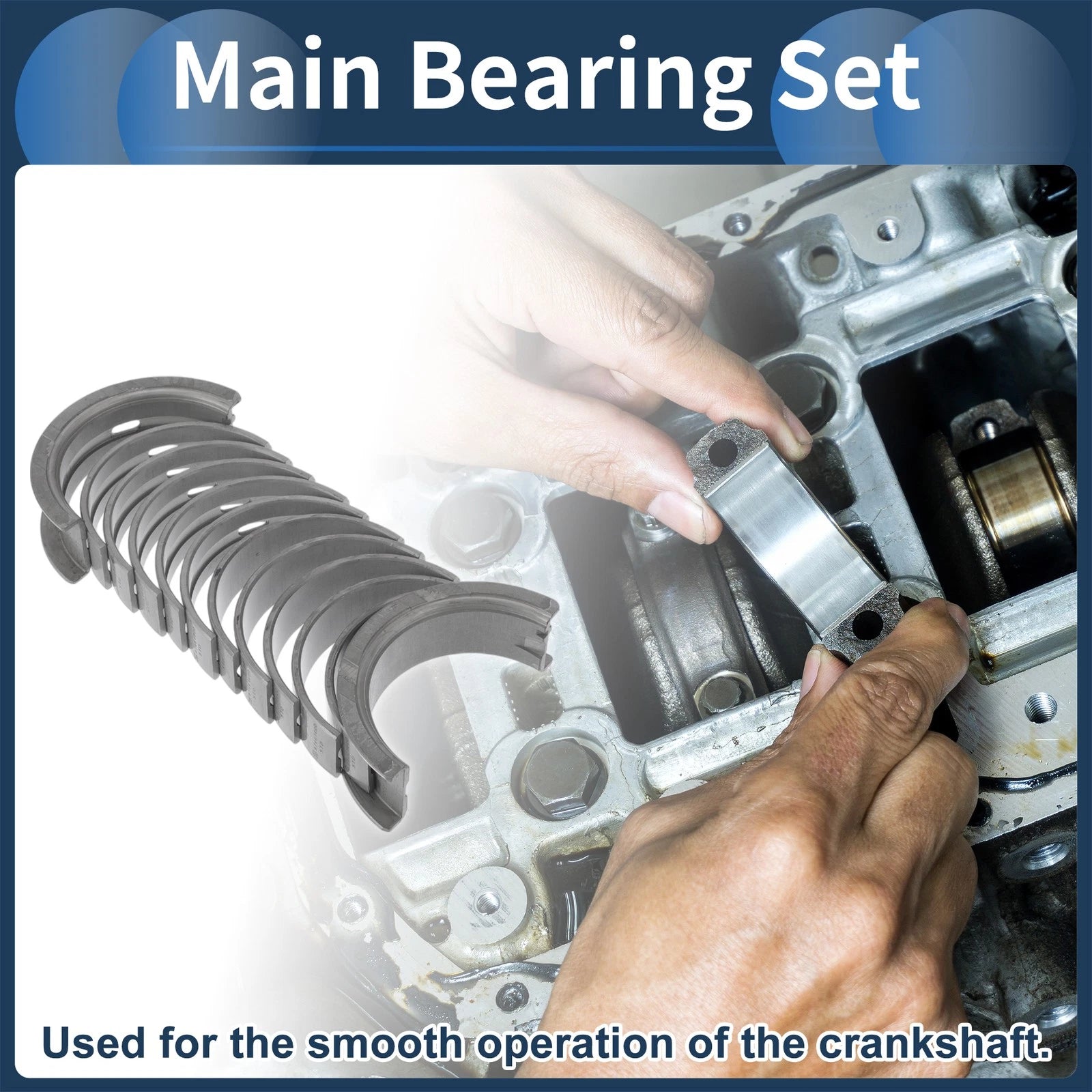 Main Bearing Set No.034105561 for Audi 80 (1981–1995) 12 Pcs