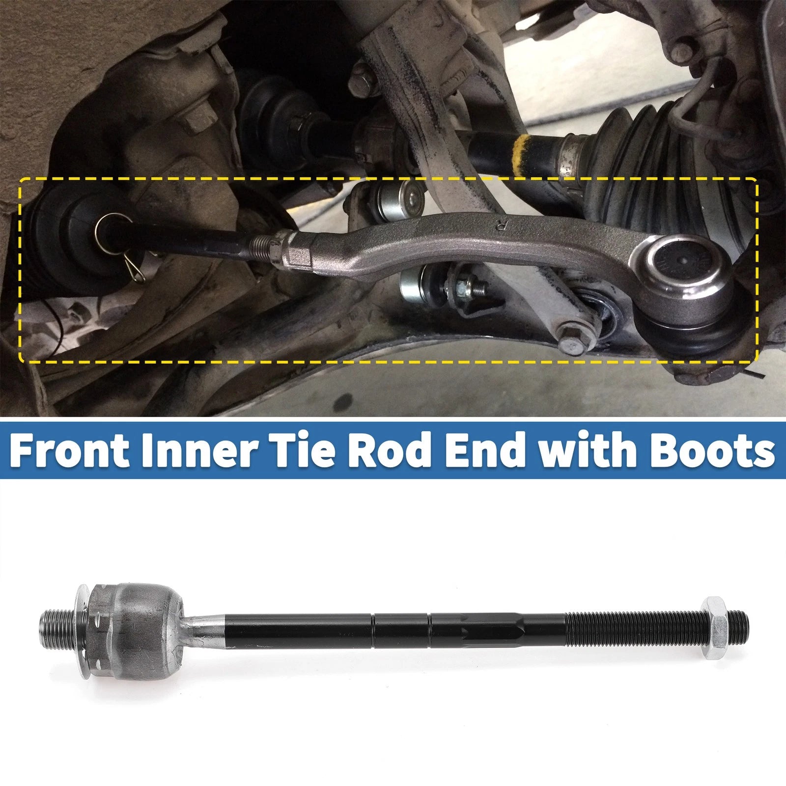 Set of 4 Inner Tie Rod End Links with Boots for Ford Explorer Ranger 