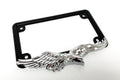 Metal License Plate Frame Black Chrome American Eagle for Harley Touring (1996–2023)