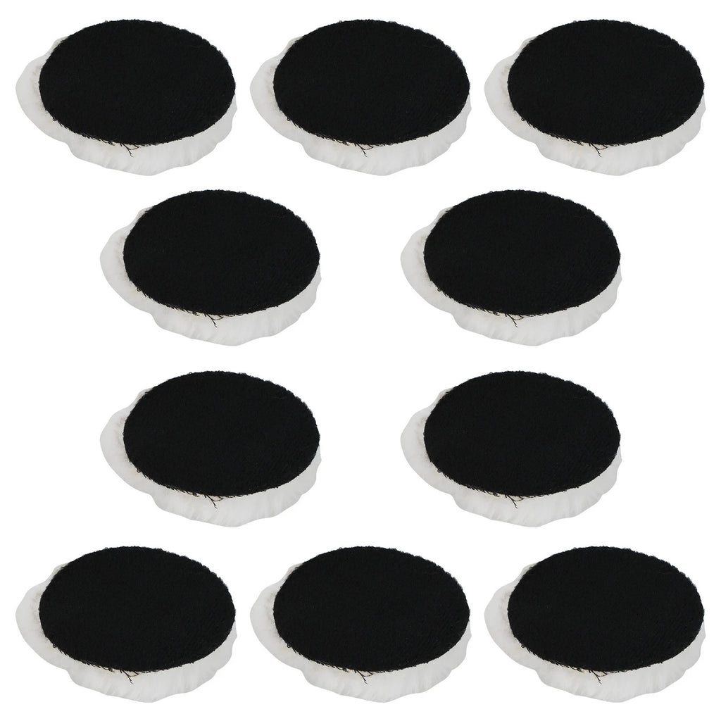 Set of 10 Wool Polishing Pads for Car Buffing (3in)