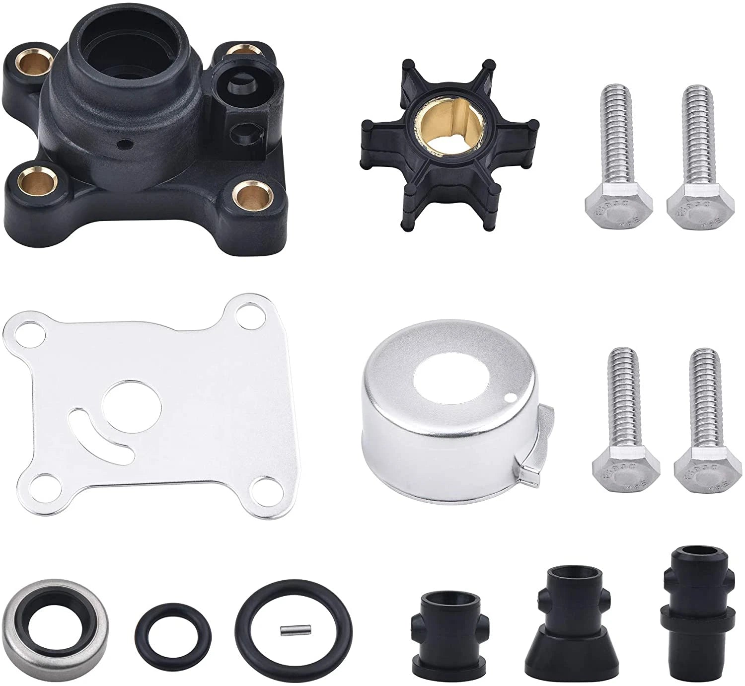 Water Pump Impeller Repair Kit for Johnson Evinrude 9.9 15 HP (394711)