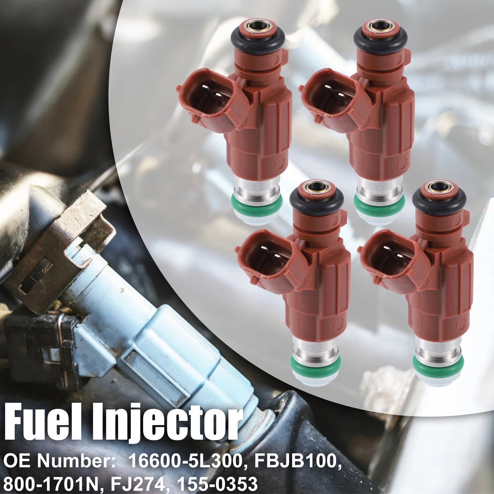 4X Fuel Injector 16600-5L300 for Nissan Sentra Maxima (2000–2003)