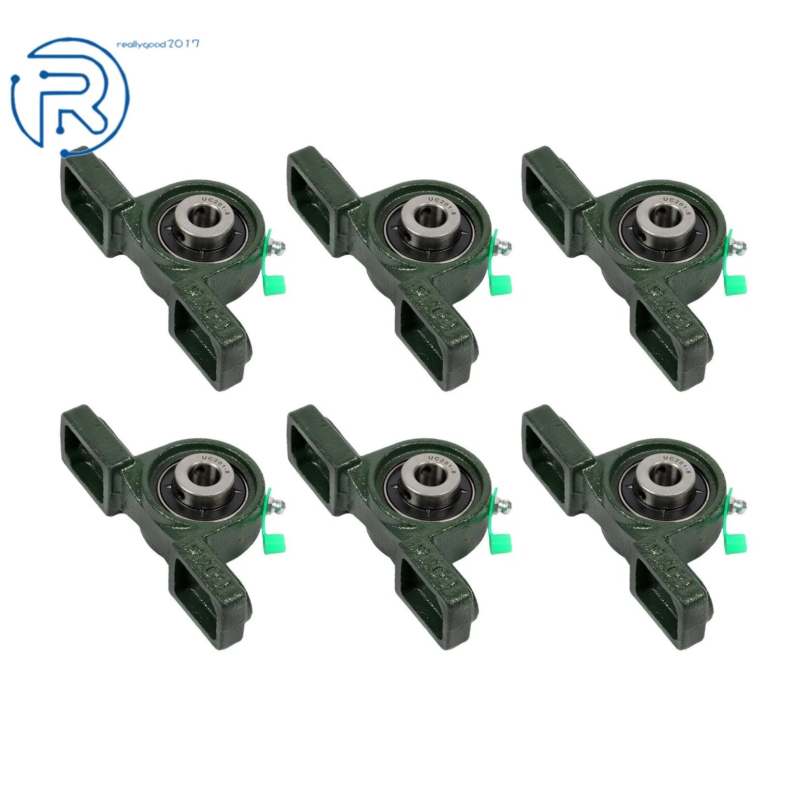 Set of 6 UCP201-8 Pillow Block Mounted Ball Bearings 1/2" Bore