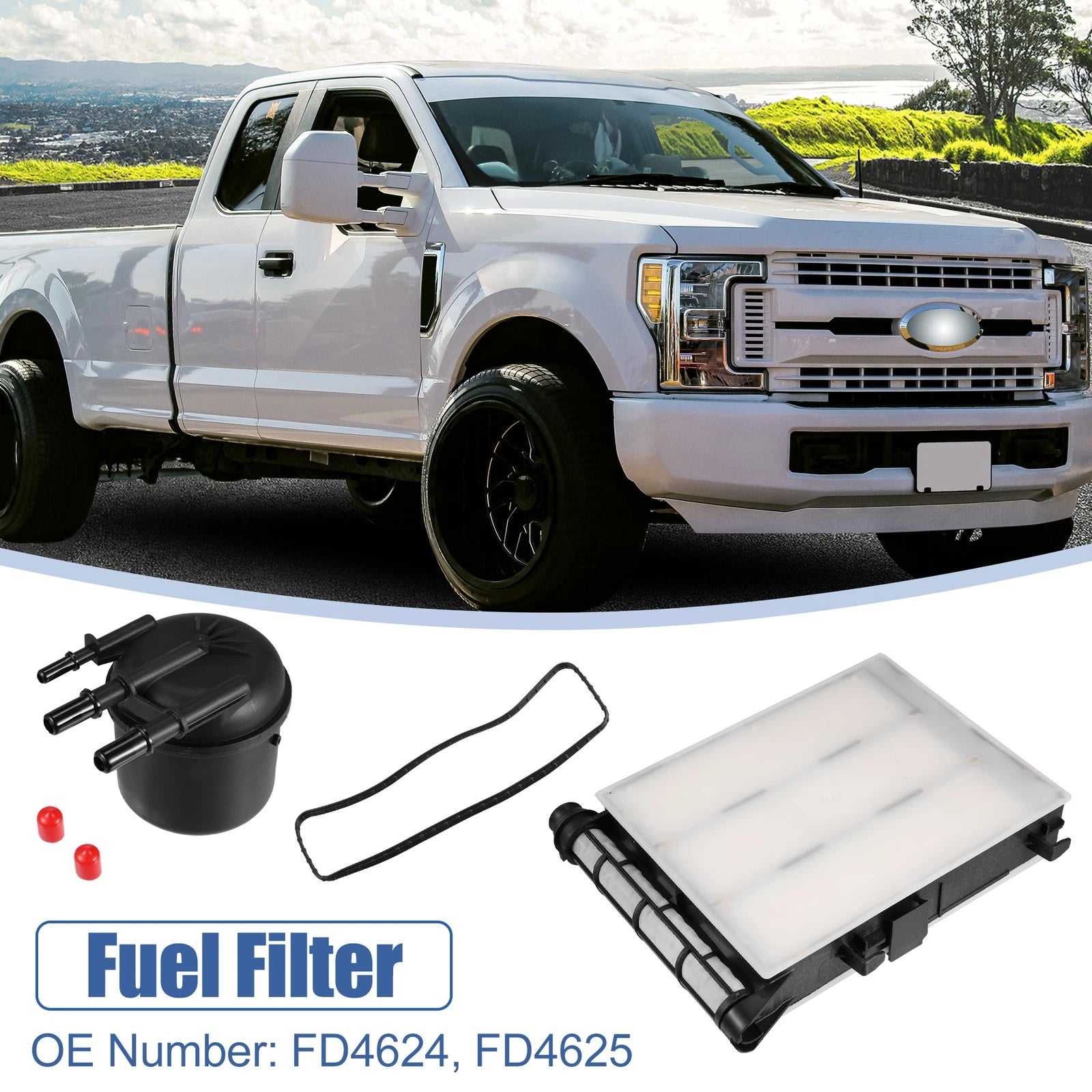 Set of 1 Fuel Filter Element for Ford F250 F350 Super Duty (2017–2020) FD4624