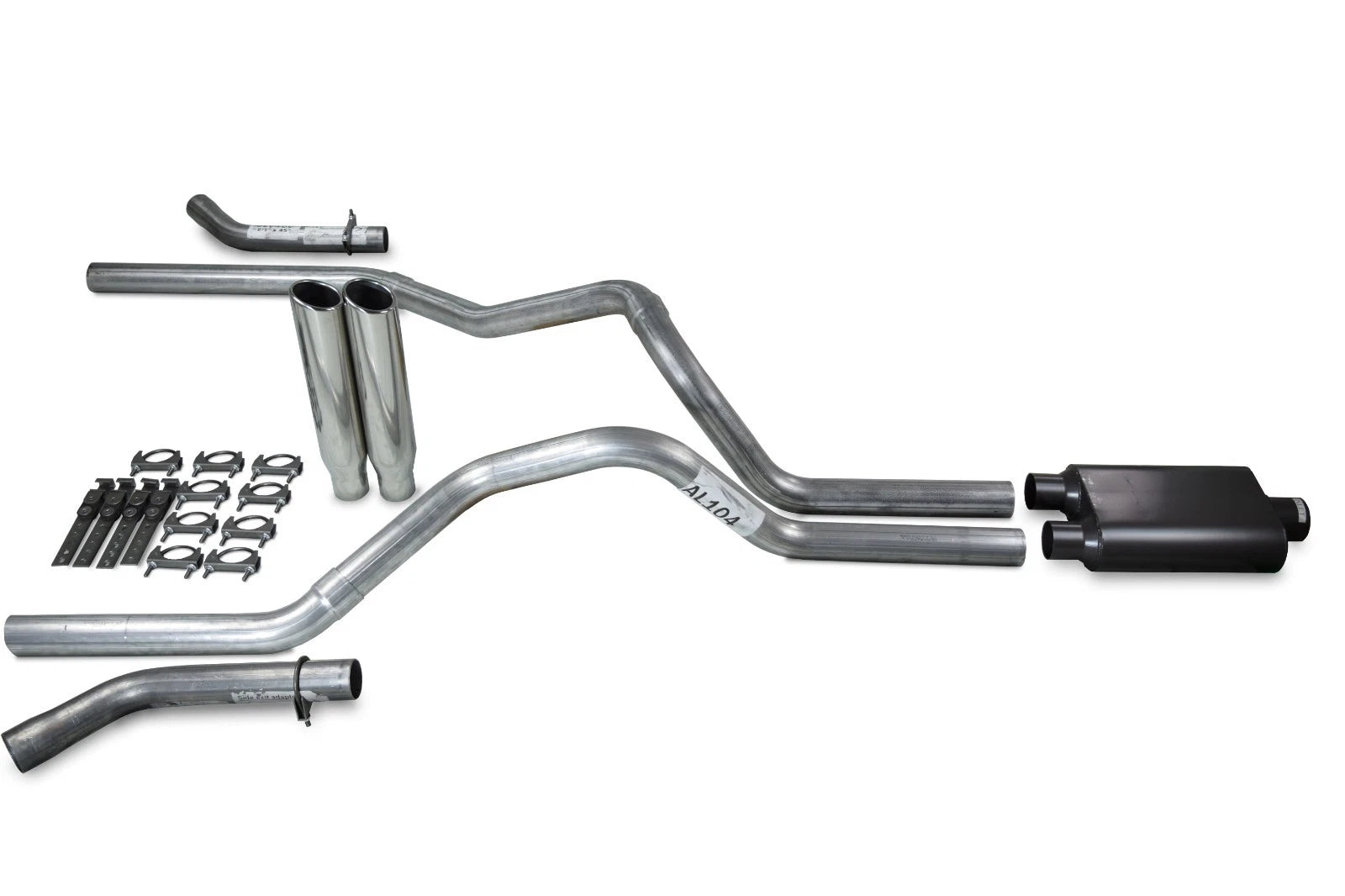 2.5" Dual Exhaust Kit for Dodge Ram 1500 (2009–2018) - 2 Chamber, Clamp On Tips