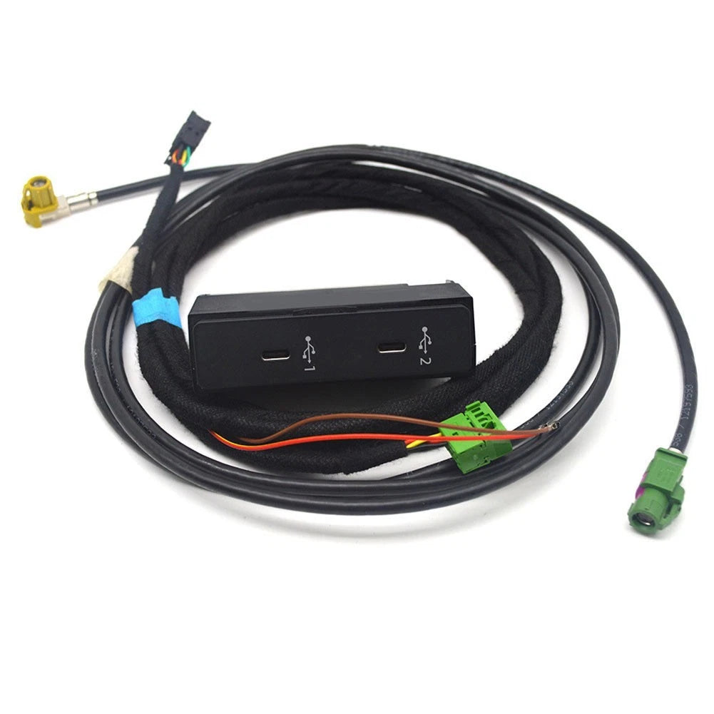 Car Type C Port Adapter for Audi Q3 (2016–2023) - Dual Interface USB