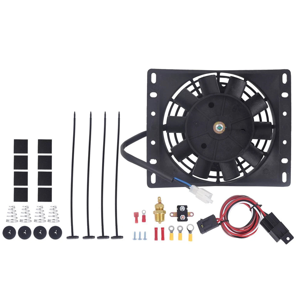 6" Electric Radiator Cooling Fan with Thermostat Kit for Universal Fit (12V)