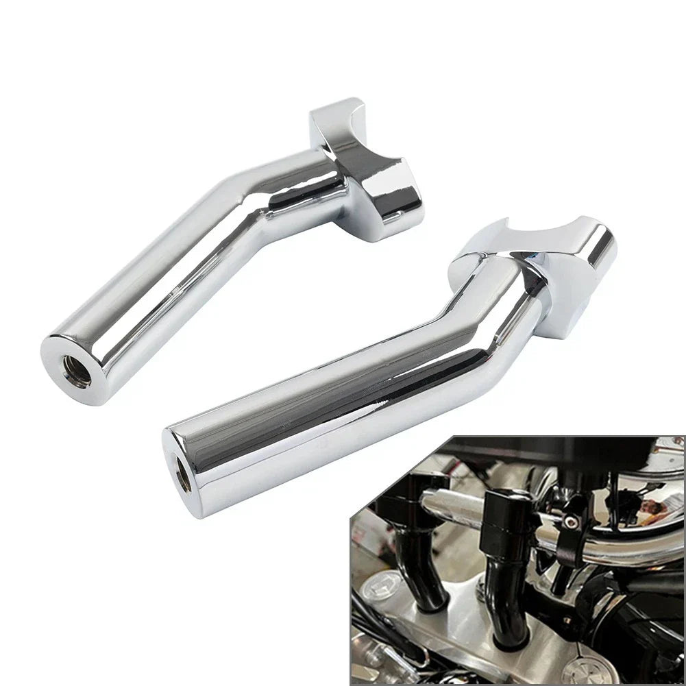6" CNC Pullback Handlebar Risers Chrome for Harley Dyna Softail Sportster