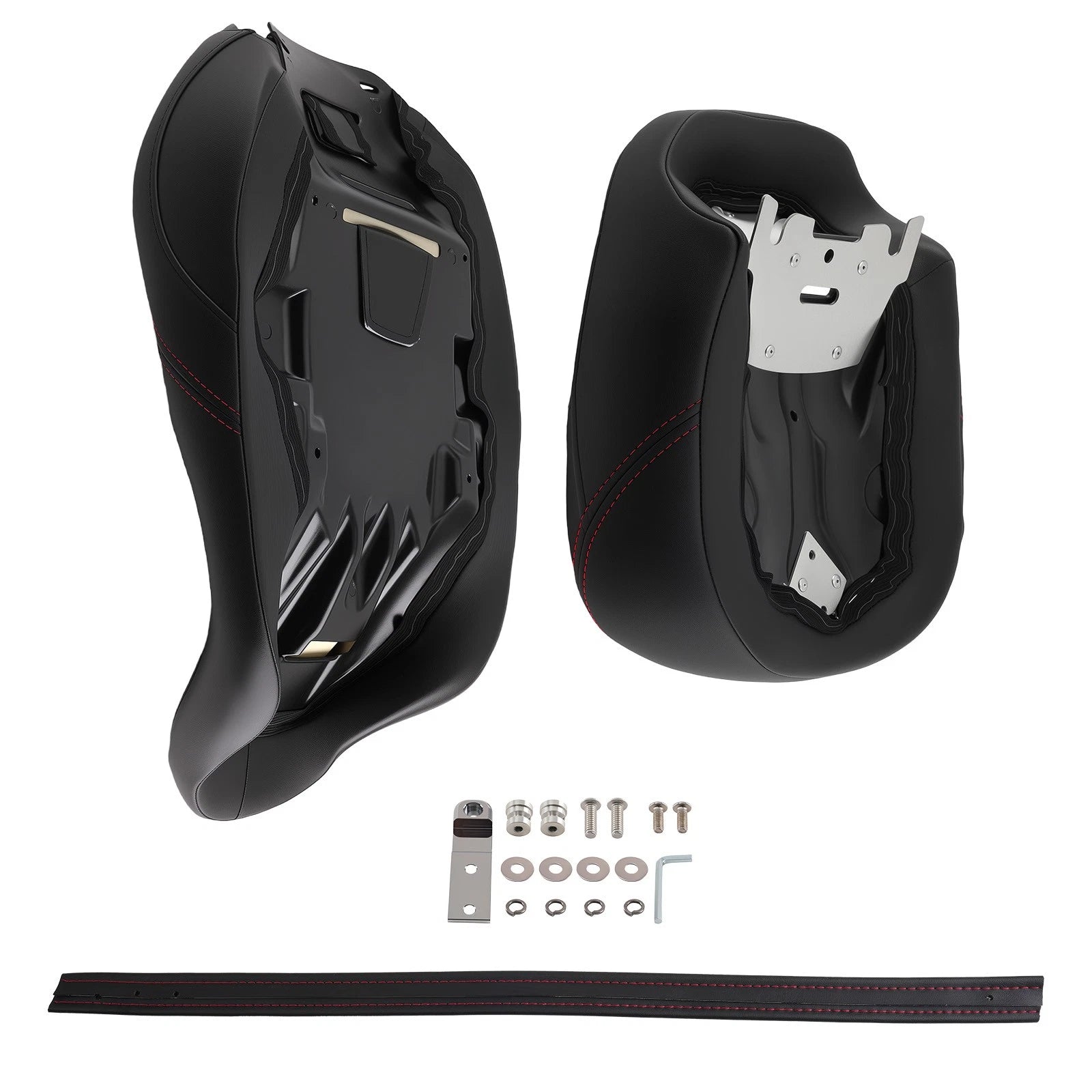 Front Rear Seat Set for Harley Touring (2009–Present) Black Red