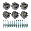 Set of 2 Ignition Coils & 12 Spark Plugs for Mercedes C240 C280 E320 ML320 (1998–2005)