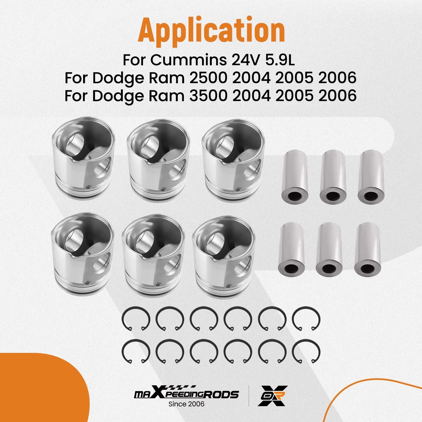 Engine Pistons & Rings for Dodge Ram 3500 Cummins 24V 5.9L (2004–2006) 3970192