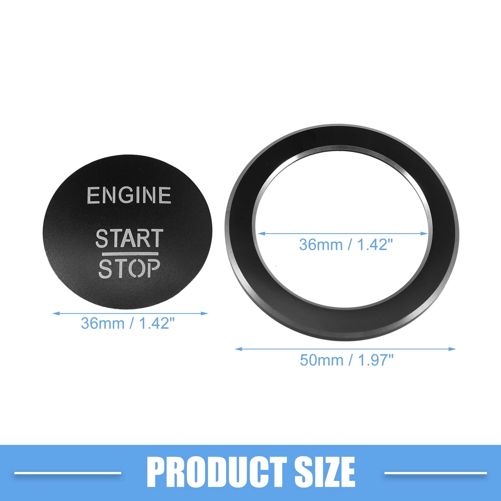 Engine Start Stop Button Cover Sticker for Mercedes-Benz B C GLC GLA CLA (2015–2023) Black 731618111092