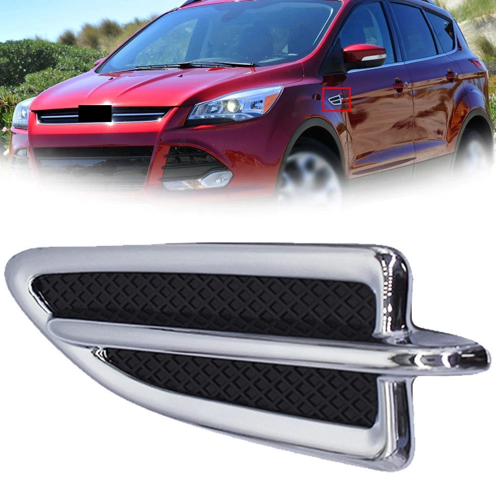 Left Front Fender Vent Moulding for Ford Escape (2013â2015) Black & Chrome