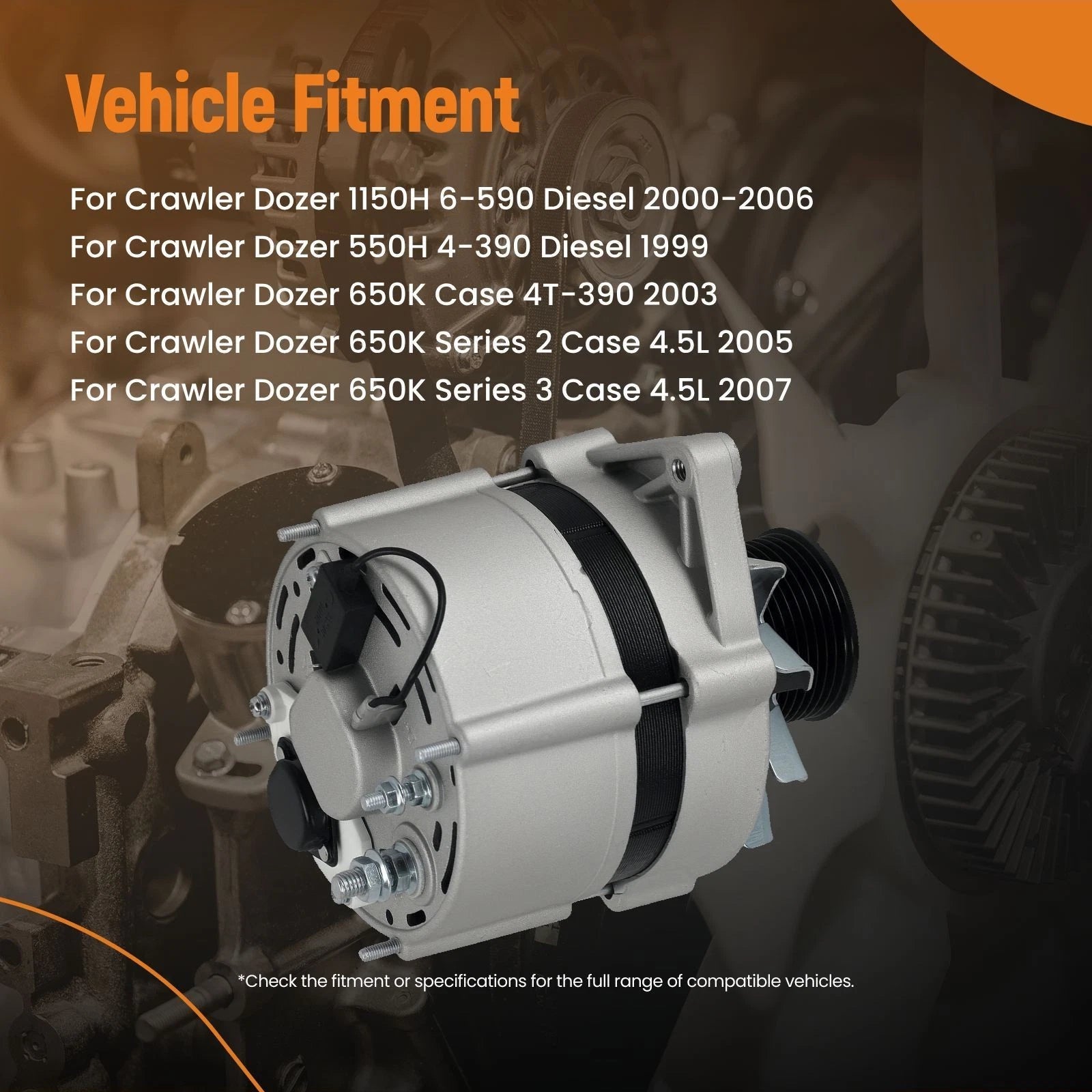 65A Alternator for Case 550H 650K 750H (1999-2003)