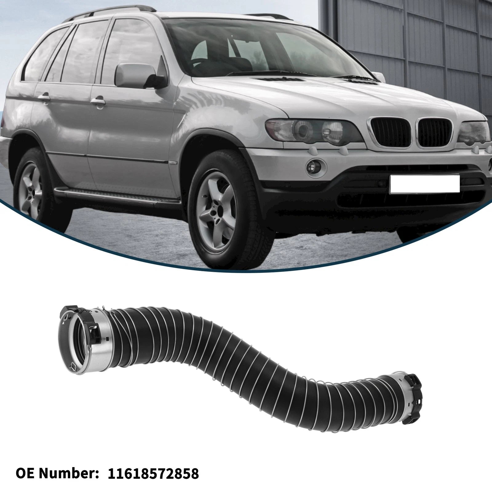 Radiator Hose for BMW 5 Series G30 (2017–2020) No. 11618572858, Black