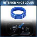 Headlight Fog Light Switch Knob Cover Ring for Dodge RAM (2018-2022) Blue 1 x Pc