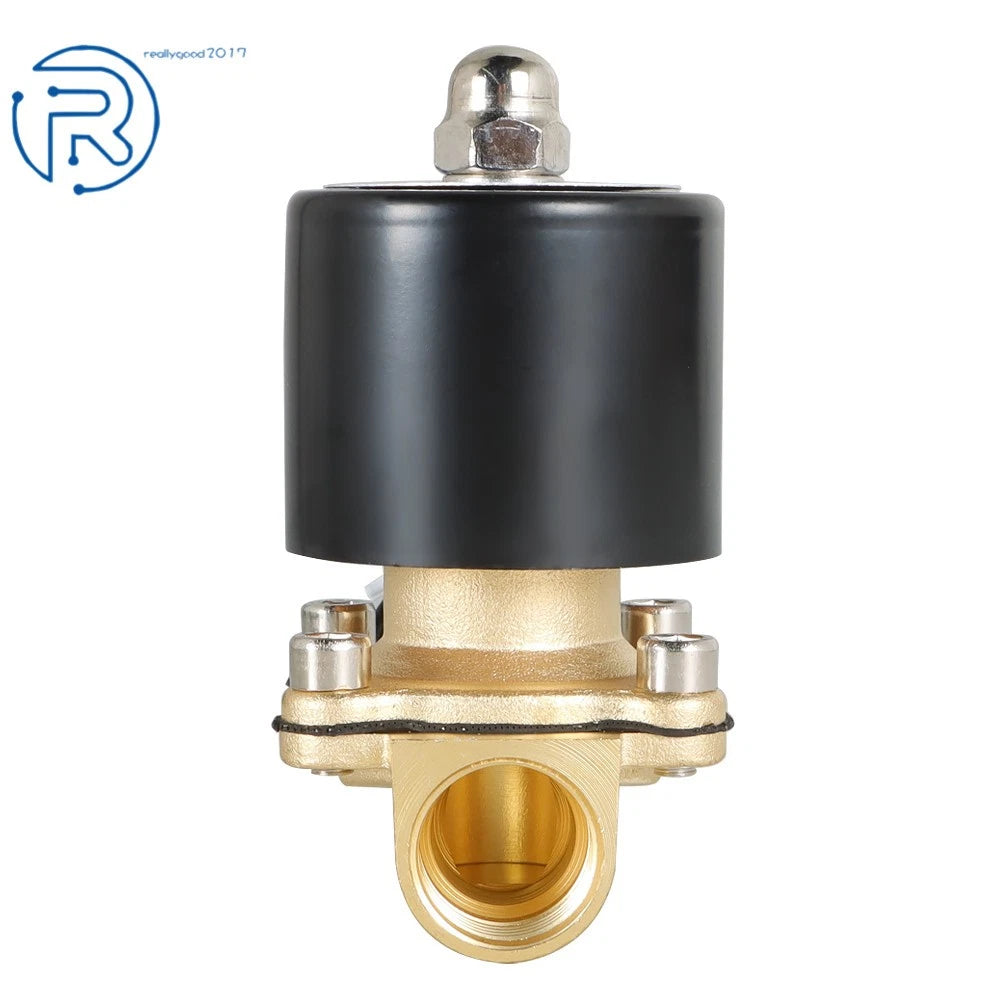 Electric Solenoid Valve for Water Air Gas (12V DC, 1/2" NPT)