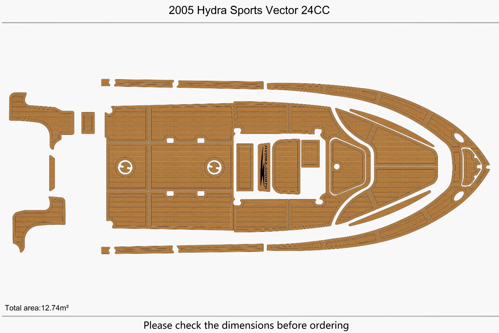 EVA Pad for Hydra Sports Vector 24 CC (2005) - Teak Deck Flooring