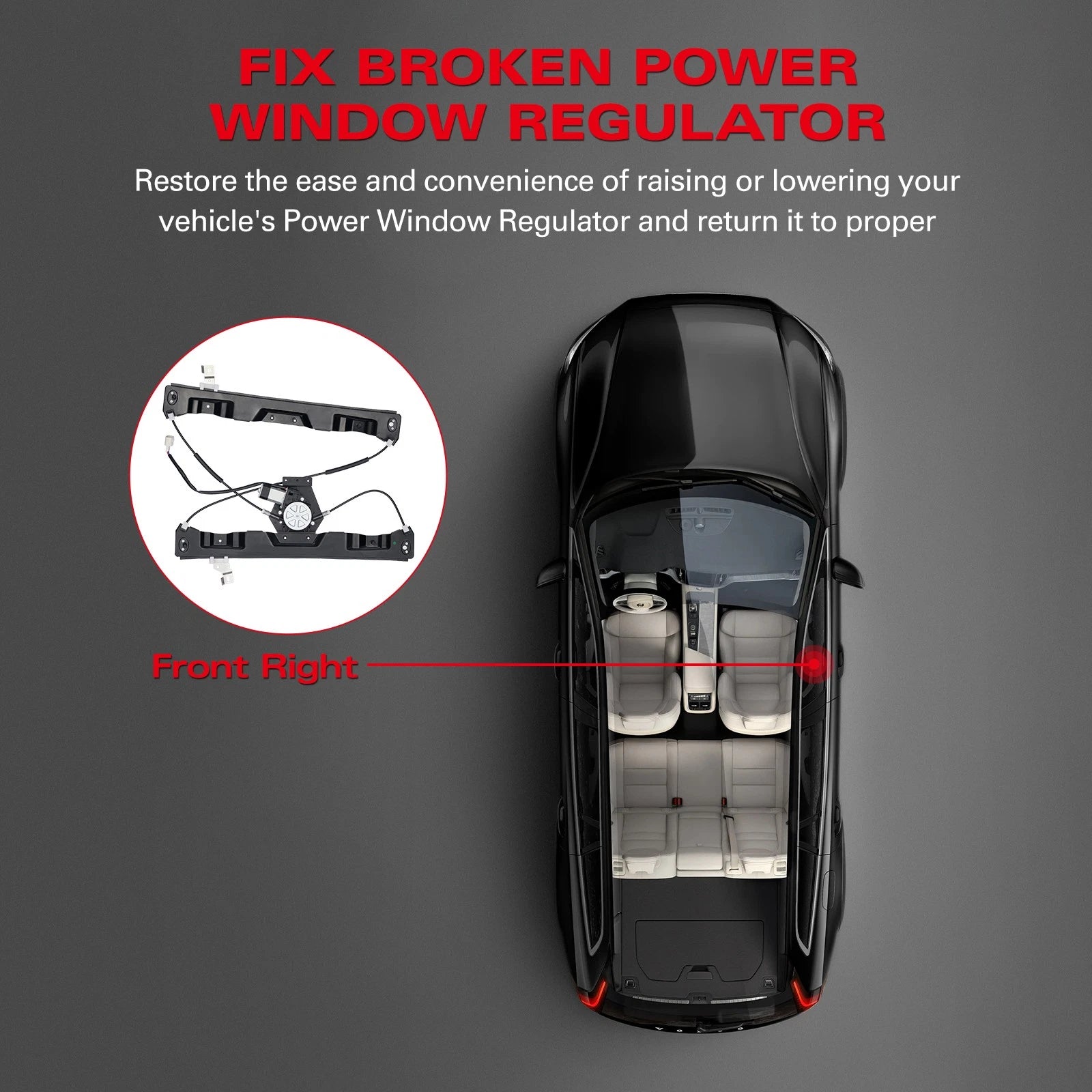 Power Window Regulator for Ford E-150 Econoline (1997–2002) Front Right