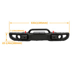 Front Black Bumper for Jeep JK Wrangler Rubicon (2007–2018)