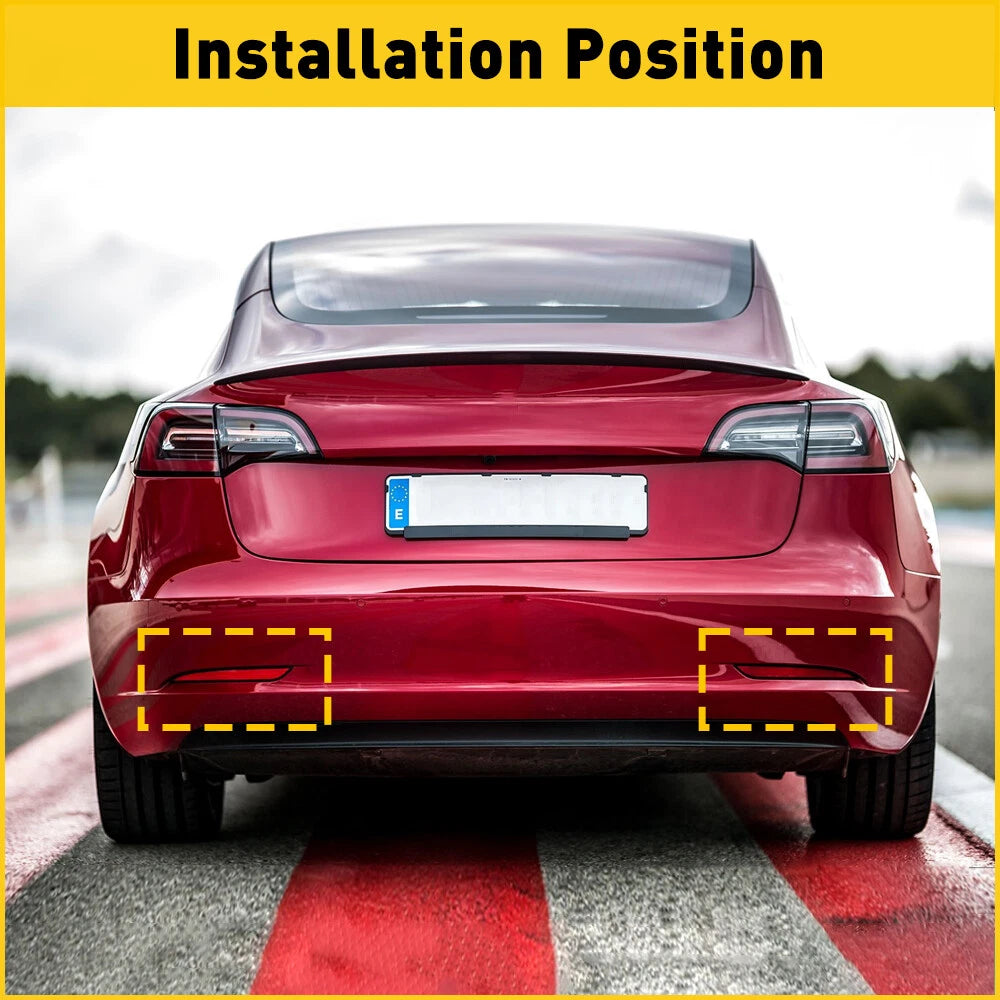 Set of 2 Rear Reflector Lights Cover for Tesla Model 3 (2017–2023)