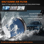 6" Air Intake Cone Filter for Truck (152mm Inlet)