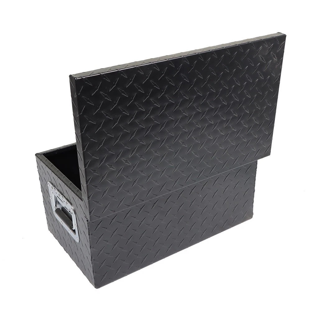 20" x 12" x 10" Black Aluminum Tool Box for Pickup Trailer