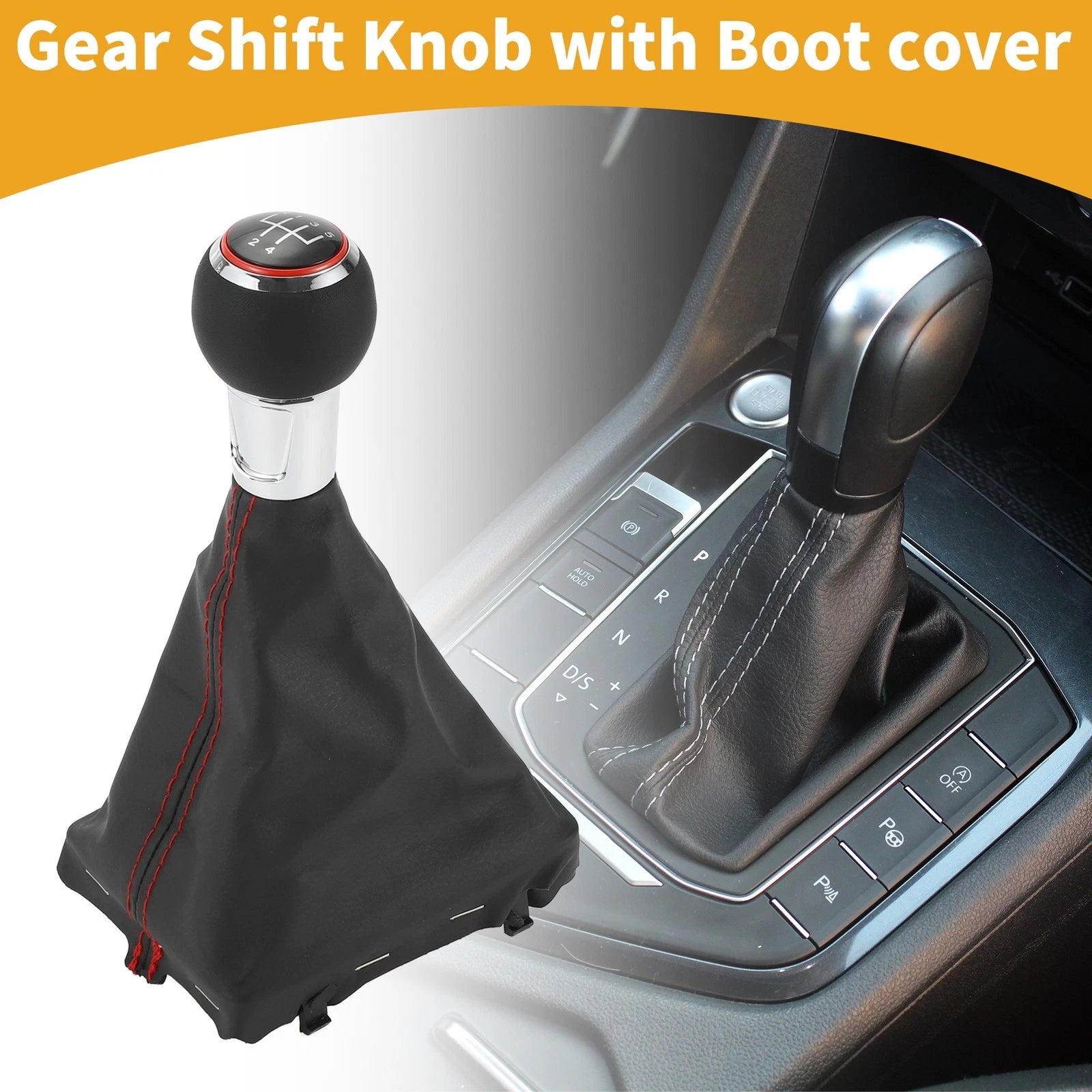 5 Speed Gear Shift Knobs with Boot Dust Cover for Audi A3 (2000–2013)