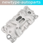 SBC Aluminum Intake Manifold for Chevy 305 327 350 383 (1955–1986) Satin Finish