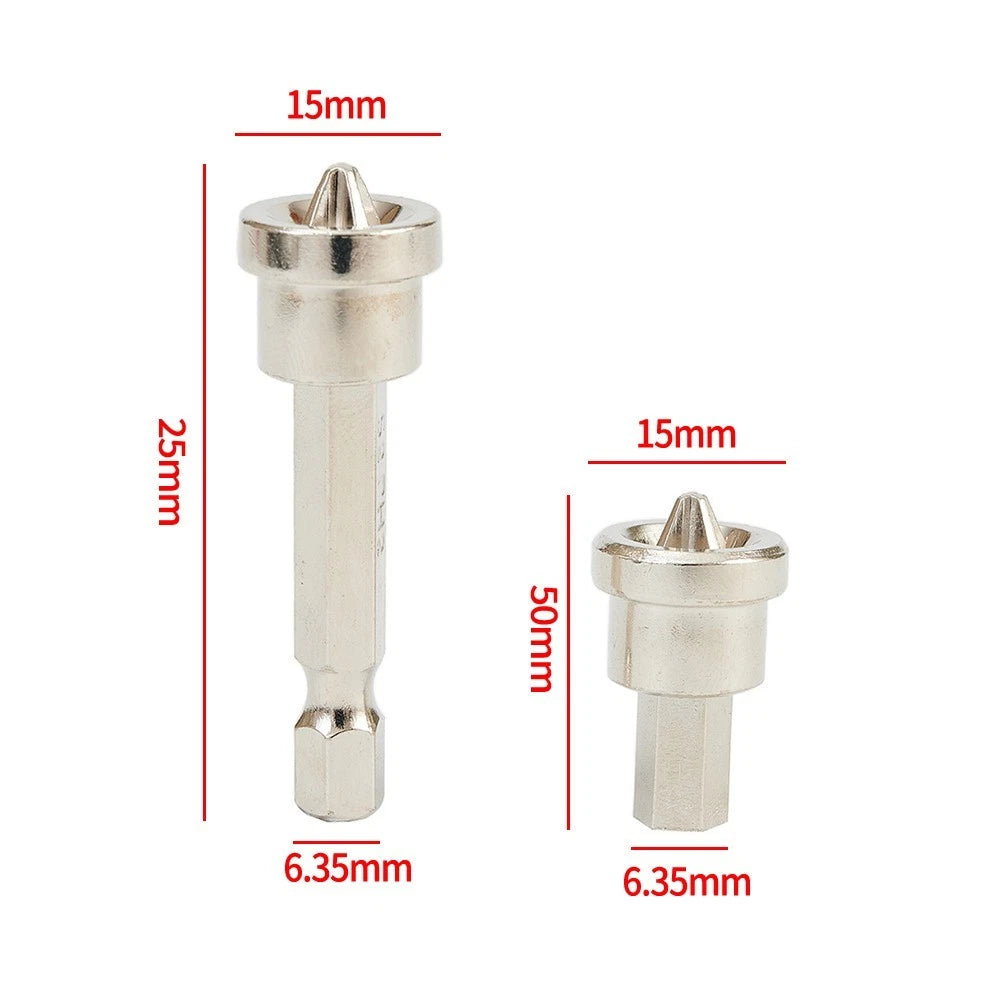 Drywall Screwdriver Set of 2 Magnetic 50x15mm for Electric Drills