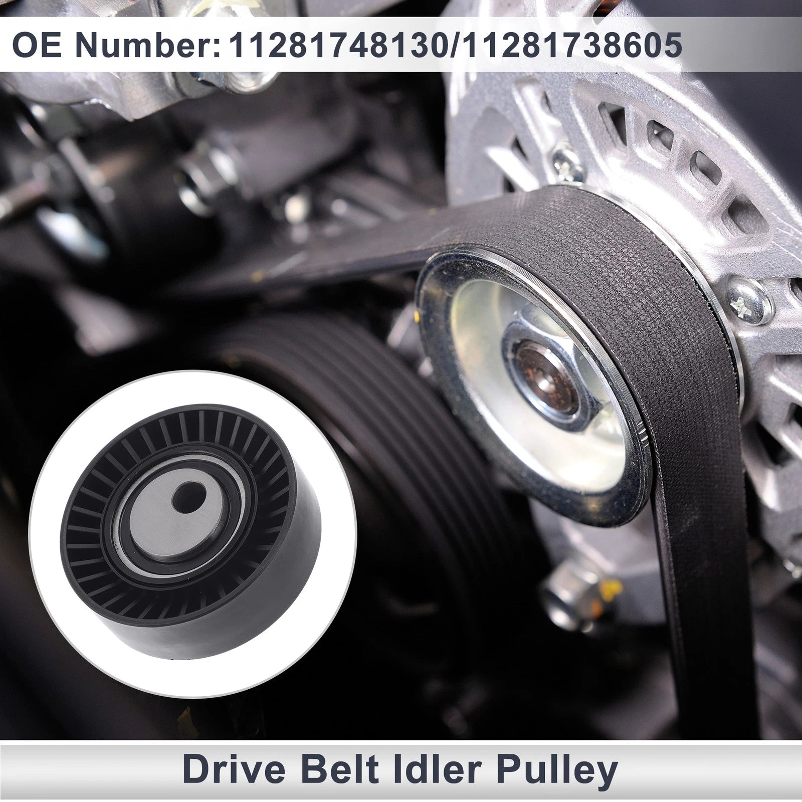 Drive Belt Idler Pulley for BMW 325i (1994–2006) No. 11281748130/11281738605