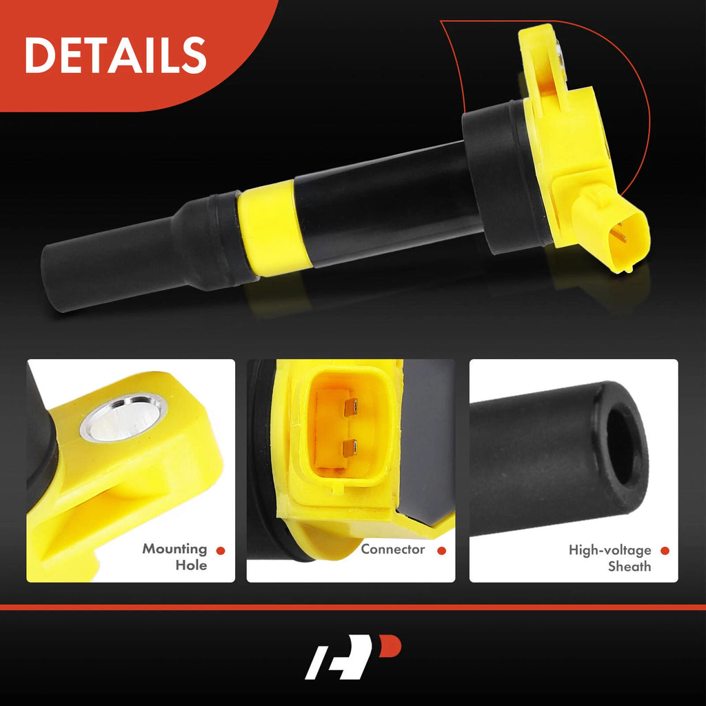 Set of 4 Yellow Ignition Coils for Hyundai Elantra Tucson Kia Soul Forte Rondo