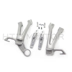 Set of 2 Silver Rear Foot Pegs Footrest Brackets for Suzuki GSXR 600 750 (2008–2010)