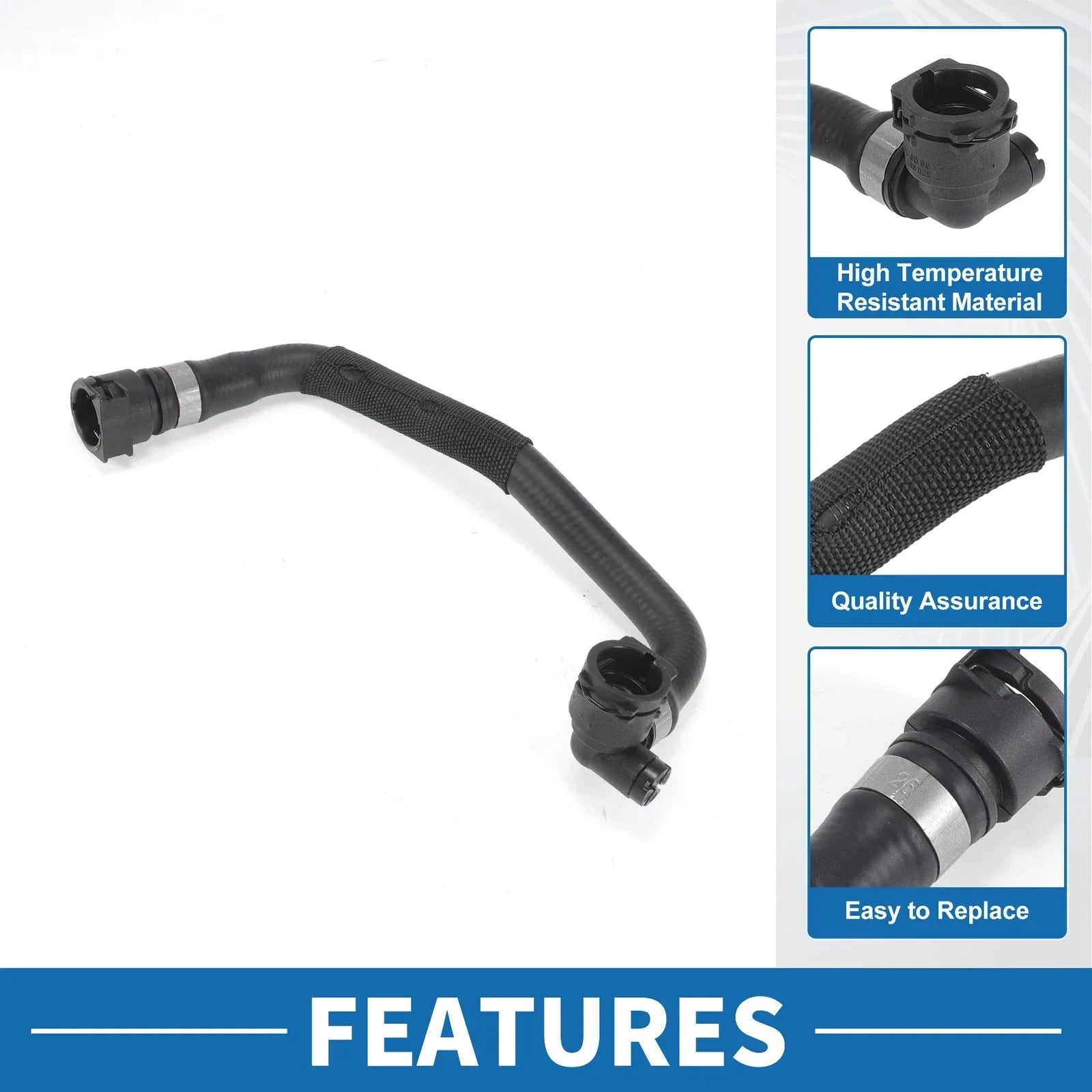 Engine Radiator Hose for BMW 228i 2.0L Rubber Black (2014 - 2016)