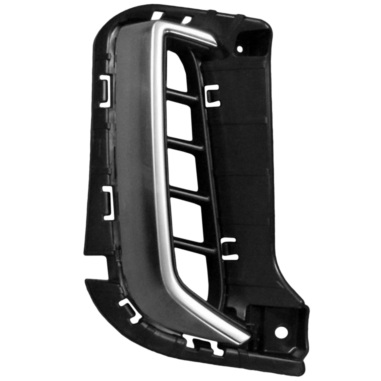 Replacement Black Chrome Polypropylene/ABS Front Passenger Bumper Cover Grille