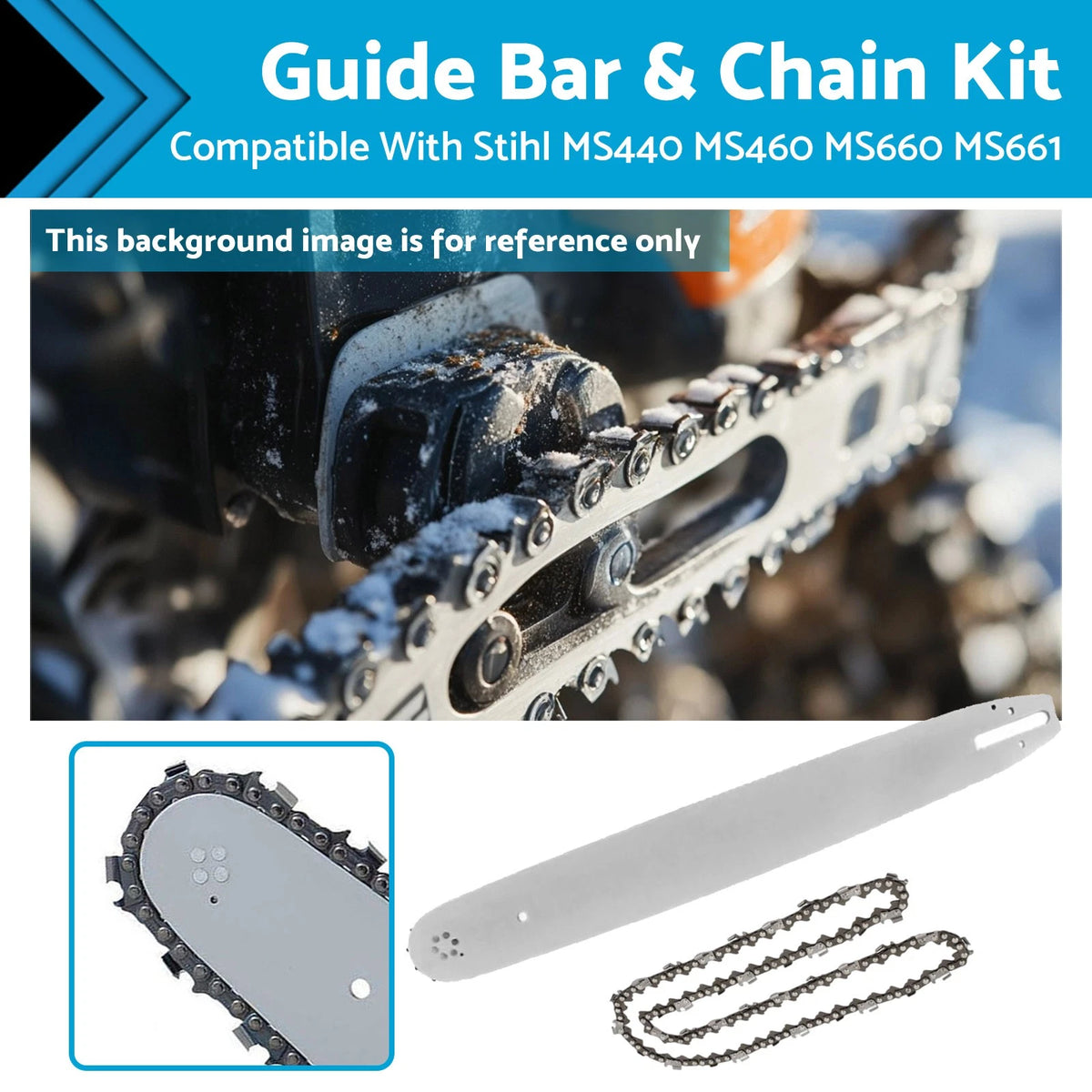 24'' Bar and Chain Kit 3/8 .063 84DL for Stihl MS440 MS460 MS660 MS661