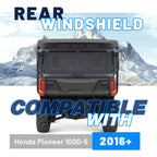 Rear Smoke Windshield for Honda Pioneer 1000-5 (2016–2023) w/ Install Kit