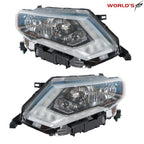 Set of 2 Projector Chrome Headlights for Nissan Rogue (2017–2019)