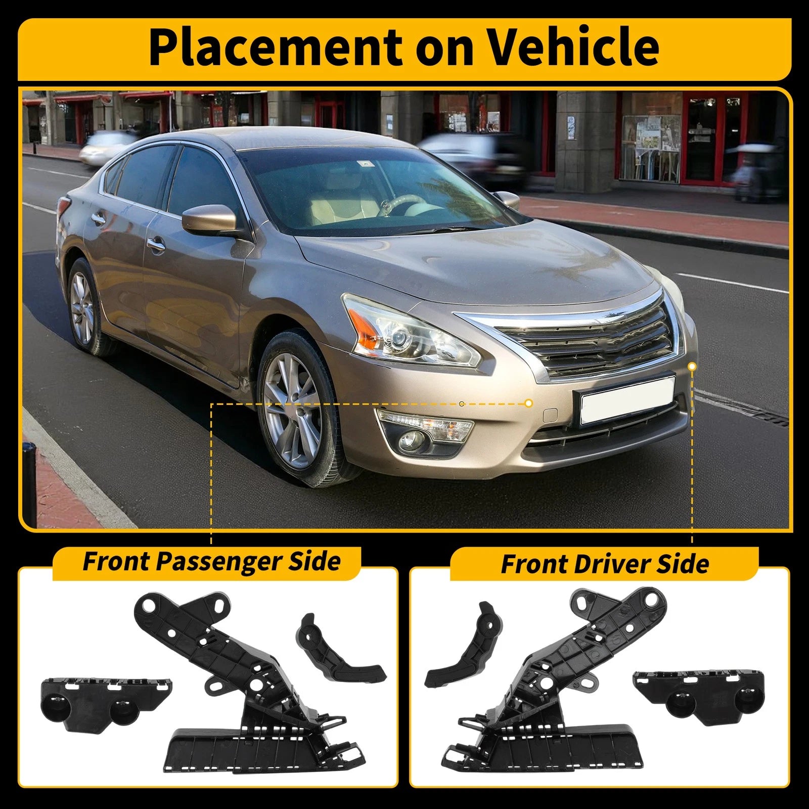 Set of 1 Front Bumper Bracket Retainer for Nissan Altima (No. 620583TA0A/622263TA0A)