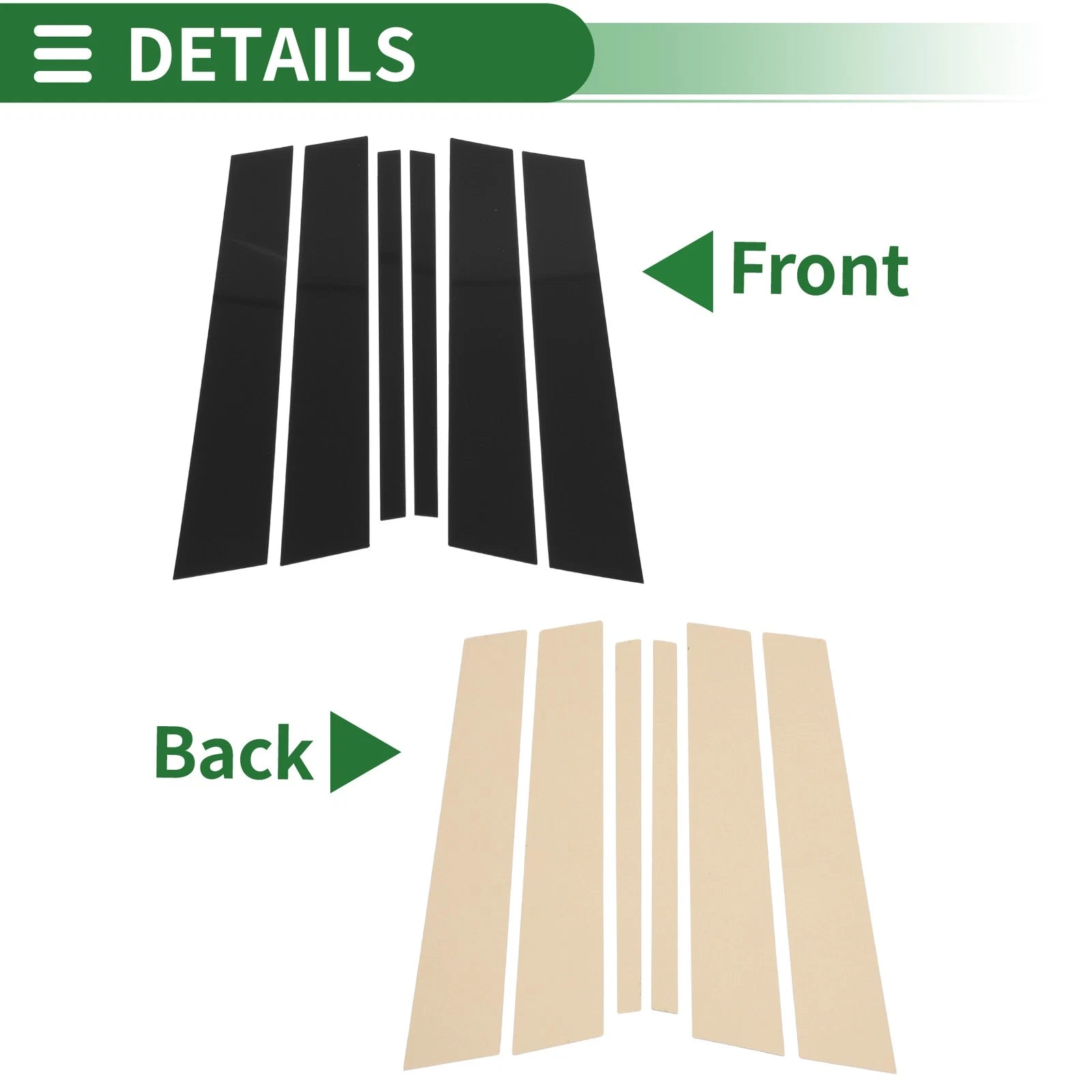 6 Pcs Door Pillar Window Trim for BMW X1 (2009–2015) Black